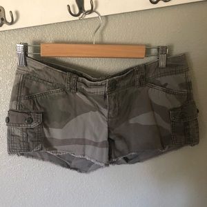Cut off camo shorts.